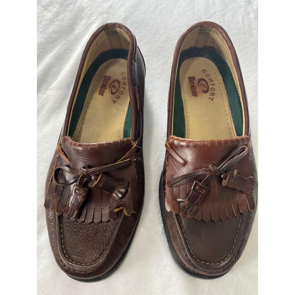Dexter Comfort Mens Brown Leather Kiltie‎ Tassel Loafers KN516 Preppy Size 11 M